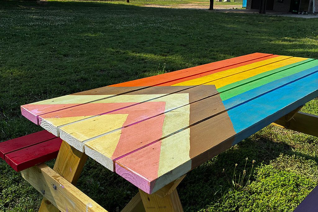 New Picnic Table and Mulch for the playground